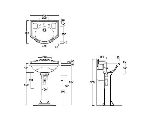 Заказать Раковина Simas Arcade 59 AR814bix1 Белая в магазине сантехники Santeh-Crystal.ru