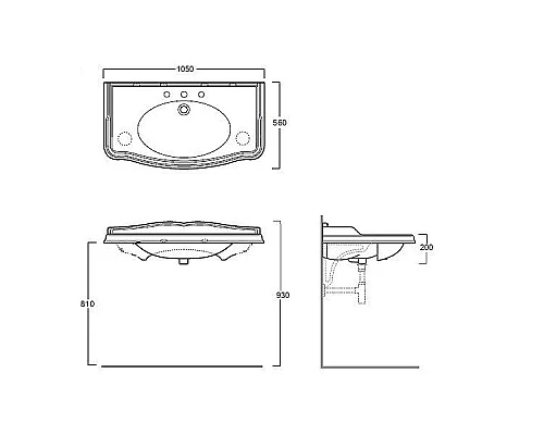 Заказать Раковина Simas Arcade 105 AR874bix1 Белая в магазине сантехники Santeh-Crystal.ru