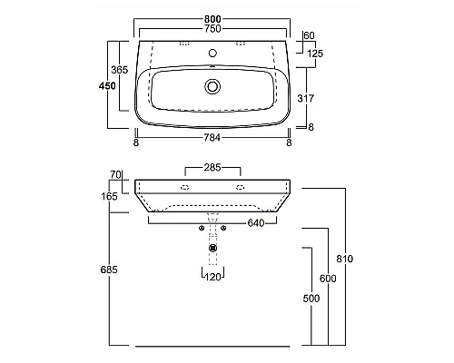 Приобрести Раковина Simas Baden Baden 80 BB12bix1 Белая в магазине сантехники Santeh-Crystal.ru