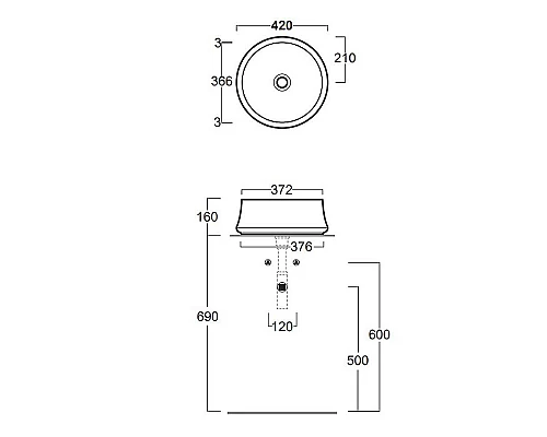 Приобрести Раковина-чаша Simas Sharp 42 SH02bix0 Белая в магазине сантехники Santeh-Crystal.ru