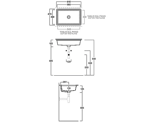 Приобрести Раковина Simas Top E Lavabi D Arredo S60 bi Белая в магазине сантехники Santeh-Crystal.ru