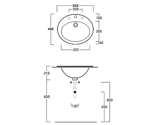 Заказать Раковина Simas Top E Lavabi D Arredo 54 S52bix1 Белая в магазине сантехники Santeh-Crystal.ru