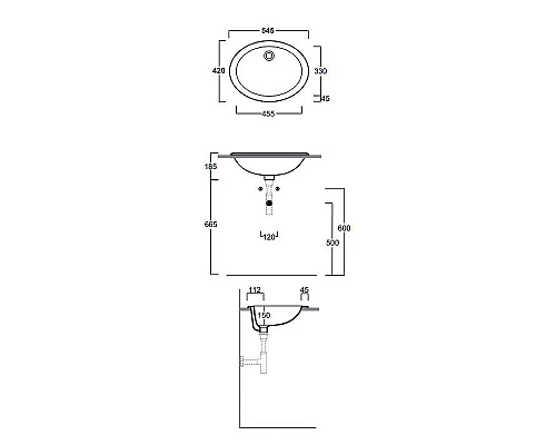 Купить Раковина Simas Top E Lavabi D Arredo 55 S50P bi Белая в магазине сантехники Santeh-Crystal.ru