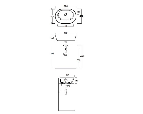 Приобрести Раковина-чаша Simas Wave 60 WA02 bix0 Белая в магазине сантехники Santeh-Crystal.ru