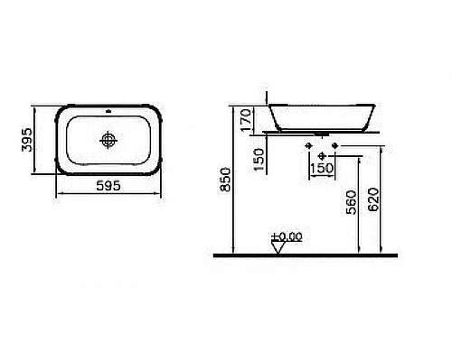 Купить Раковина-чаша Vitra Geo 60 7425B003-0012 Белая в магазине сантехники Santeh-Crystal.ru