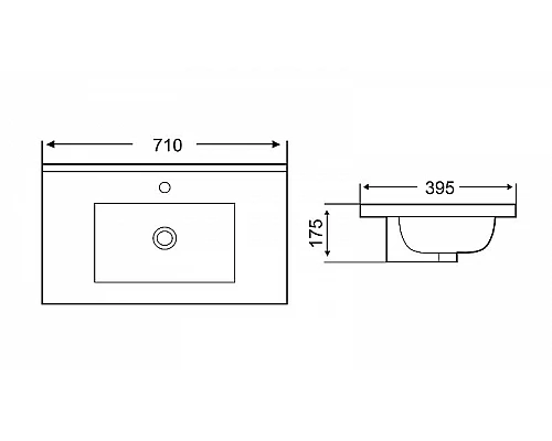 Купить Раковина WeltWasser Deilbach 7517 70 10000005584 Белый глянец в магазине сантехники Santeh-Crystal.ru