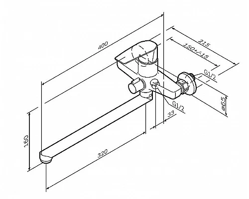 Приобрести Смеситель для ванны AM.PM Gem F90A90000 универсальный Хром в магазине сантехники Santeh-Crystal.ru