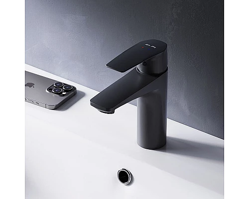 Купить Смеситель для раковины AM.PM Gem F90A02122 Черный в магазине сантехники Santeh-Crystal.ru
