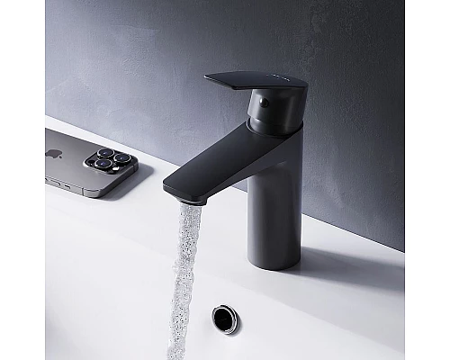 Купить Смеситель для раковины AM.PM Gem F90A02122 Черный в магазине сантехники Santeh-Crystal.ru