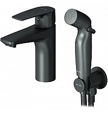 Смеситель для раковины AM.PM Gem F90A03022 с гигиеническим душем Черный матовый