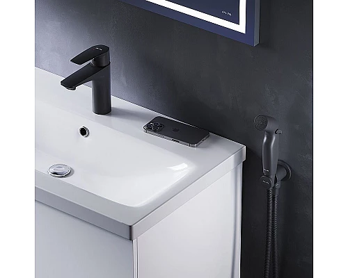 Приобрести Смеситель для раковины AM.PM Gem F90A03022 с гигиеническим душем Черный матовый в магазине сантехники Santeh-Crystal.ru