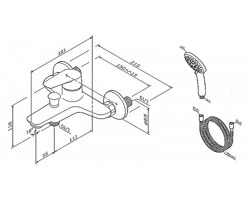 Заказать Смеситель для ванны AM.PM Joy F85E15000 Хром в магазине сантехники Santeh-Crystal.ru