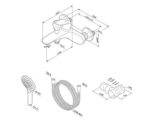 Заказать Смеситель для ванны AM.PM Like F8015000 Хром в магазине сантехники Santeh-Crystal.ru
