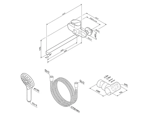 Купить Смеситель для ванны AM.PM Like F8095000 универсальный Хром в магазине сантехники Santeh-Crystal.ru