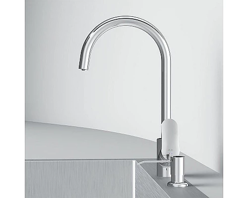 Купить Смеситель для кухни AM.PM Like F8007T00 с дозатором для моющего средства Хром в магазине сантехники Santeh-Crystal.ru