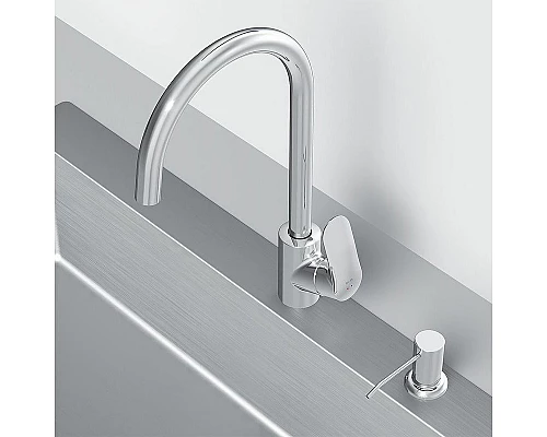 Купить Смеситель для кухни AM.PM Like F8007T00 с дозатором для моющего средства Хром в магазине сантехники Santeh-Crystal.ru