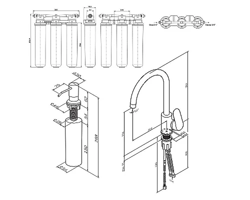 Купить Смеситель для кухни AM.PM Like F8007T00 с дозатором для моющего средства Хром в магазине сантехники Santeh-Crystal.ru