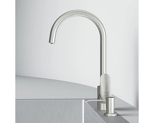 Заказать Смеситель для кухни AM.PM Like F8007T11 с дозатором для моющего средства Сатин в магазине сантехники Santeh-Crystal.ru