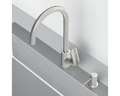 Заказать Смеситель для кухни AM.PM Like F8007T11 с дозатором для моющего средства Сатин в магазине сантехники Santeh-Crystal.ru