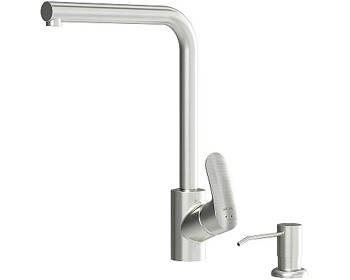 Заказать Смеситель для кухни AM.PM Like F8005D11 с дозатором Сатин в магазине сантехники Santeh-Crystal.ru