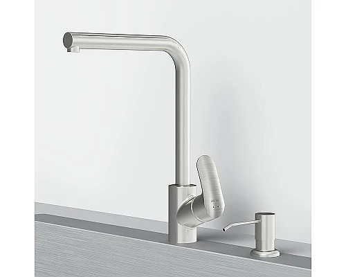 Заказать Смеситель для кухни AM.PM Like F8005D11 с дозатором Сатин в магазине сантехники Santeh-Crystal.ru