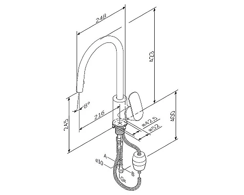 Заказать Смеситель для кухни AM.PM Like F8012000 Хром в магазине сантехники Santeh-Crystal.ru