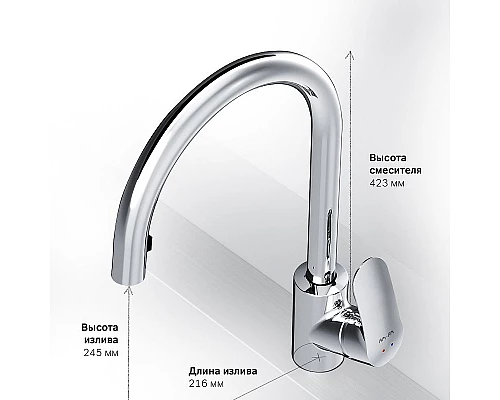 Заказать Смеситель для кухни AM.PM Like F8012000 Хром в магазине сантехники Santeh-Crystal.ru