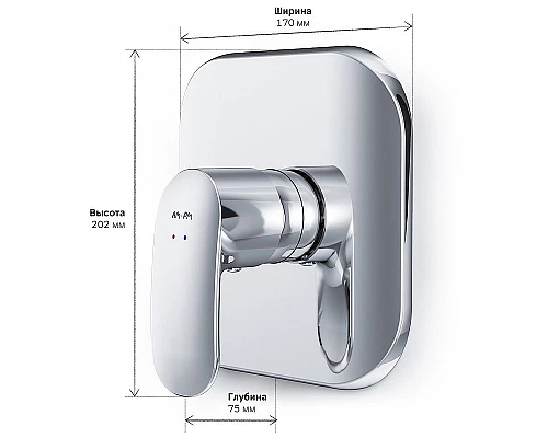 Заказать Смеситель для душа AM.PM Sensation F3075000 хром в магазине сантехники Santeh-Crystal.ru
