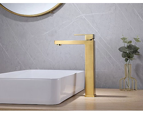 Заказать Смеситель для раковины Abber Daheim AF8211G Золото матовое в магазине сантехники Santeh-Crystal.ru