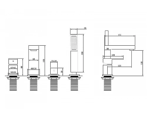 Купить Смеситель на борт ванны Abber Daheim AF8213G Золото матовое в магазине сантехники Santeh-Crystal.ru