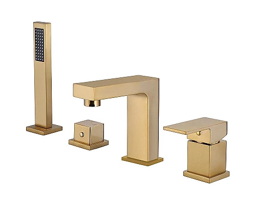 Купить Смеситель на борт ванны Abber Daheim AF8213G Золото матовое в магазине сантехники Santeh-Crystal.ru