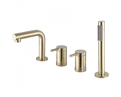 Купить Смеситель на борт ванны Abber Emotion AF8813G Золото матовое в магазине сантехники Santeh-Crystal.ru