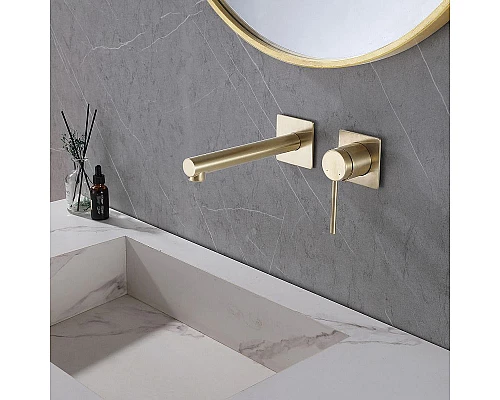 Приобрести Смеситель для раковины Abber Emotion AF8812G Золото матовое в магазине сантехники Santeh-Crystal.ru