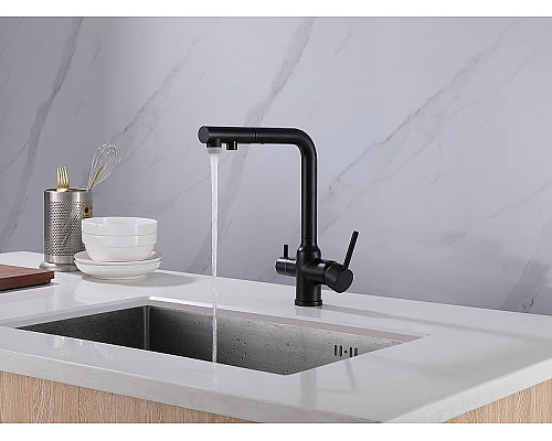 Смеситель для кухни Abber Emotion AF8814B Черный матовый