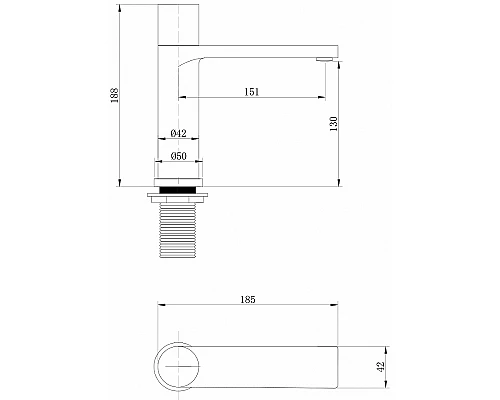 Смеситель для раковины Abber Rund AF8710B Черный матовый