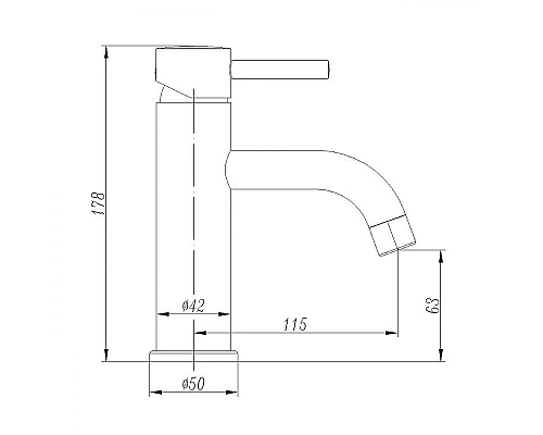 Заказать Смеситель для раковины Abber Wasser Kreis AF8110B Черный матовый в магазине сантехники Santeh-Crystal.ru