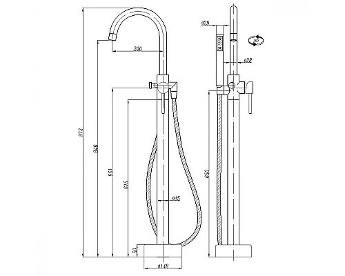 Заказать Смеситель для ванны Abber Wasser Kreis AF8116 Хром в магазине сантехники Santeh-Crystal.ru