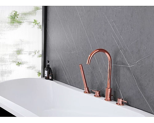 Купить Смеситель на борт ванны Abber Wasser Kreis AF8113RG Розовое золото в магазине сантехники Santeh-Crystal.ru