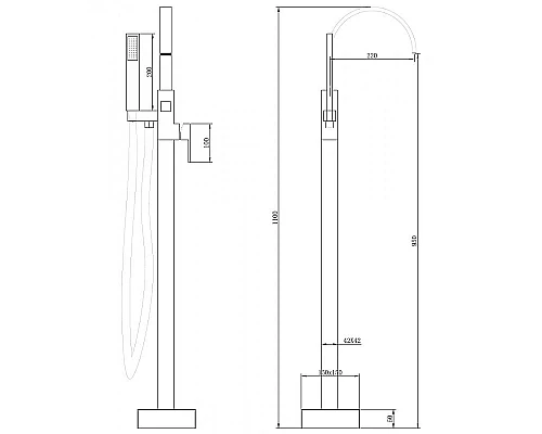 Заказать Смеситель для ванны Abber Wasserfall AF8615 Хром в магазине сантехники Santeh-Crystal.ru