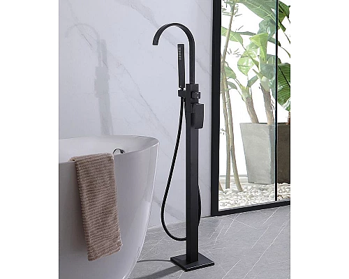 Заказать Смеситель для ванны Abber Wasserfall AF8615B Черный матовый в магазине сантехники Santeh-Crystal.ru