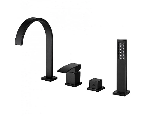 Приобрести Смеситель на борт ванны Abber Wasserfall AF8613B Черный матовый в магазине сантехники Santeh-Crystal.ru