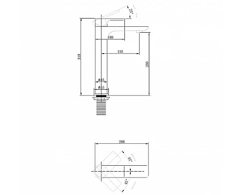 Купить Смеситель для раковины Abber Weiss Insel AF8011B Черный матовый в магазине сантехники Santeh-Crystal.ru