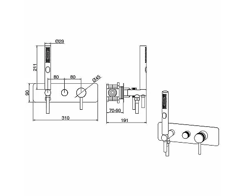 Приобрести Смеситель для душа Allen Brau Priority 5.31009-31 Черный матовый в магазине сантехники Santeh-Crystal.ru