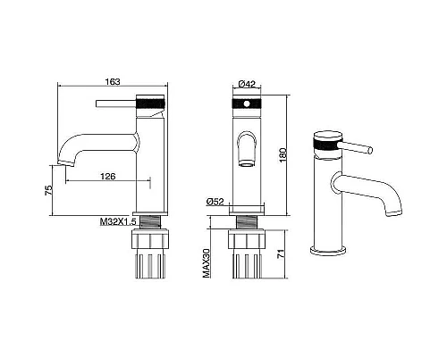 Купить Смеситель для раковины Allen Brau Priority 5.31001-BN Никель брашированный в магазине сантехники Santeh-Crystal.ru