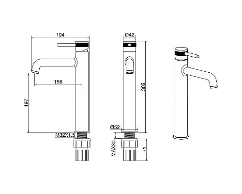 Купить Смеситель для раковины Allen Brau Priority 5.31002-00 Хром в магазине сантехники Santeh-Crystal.ru