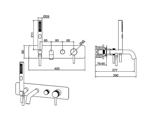 Заказать Смеситель для ванны Allen Brau Priority 5.31006-BN Никель брашированный в магазине сантехники Santeh-Crystal.ru