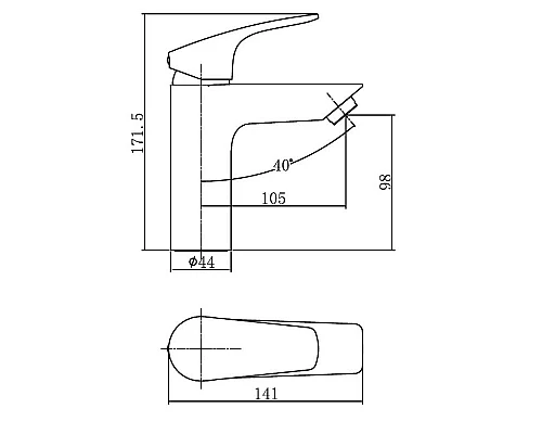 Купить Смеситель для раковины Aquanet Static AF330-10B 261820 Черный матовый в магазине сантехники Santeh-Crystal.ru