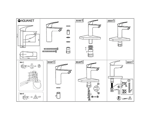 Купить Смеситель для раковины Aquanet Static AF330-10B 261820 Черный матовый в магазине сантехники Santeh-Crystal.ru