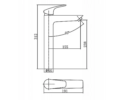 Приобрести Смеситель для раковины Aquanet Static AF330-11B 261821 Черный матовый в магазине сантехники Santeh-Crystal.ru