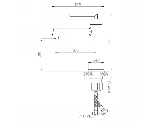 Заказать Смеситель для раковины BelBagno Acqua ACQUA-LVM-NERO Черный матовый в магазине сантехники Santeh-Crystal.ru